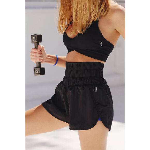 Free people Pants - Free People Movement The Way High Home Shorts Black Workout Gym Running Size M